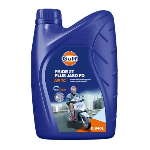 lubricante gulf pride 2 tiempos jaso fd en cuarto para moto